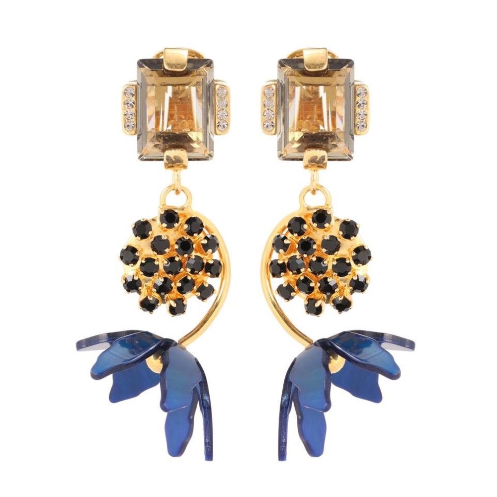 Marni Floral Horn Clip-On Earrings